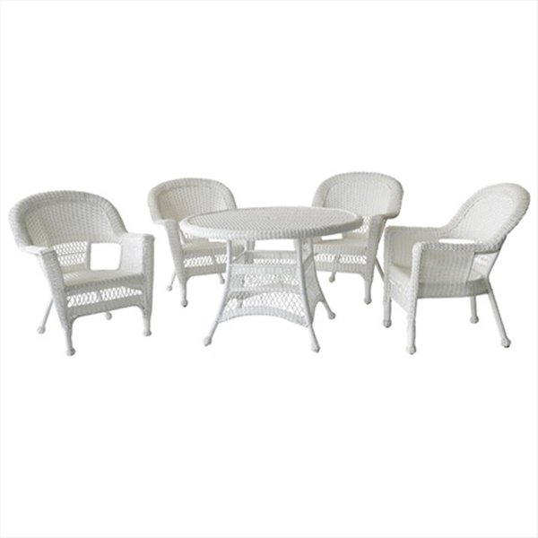 Propation 5 Piece White Wicker Dining Set PR2593363